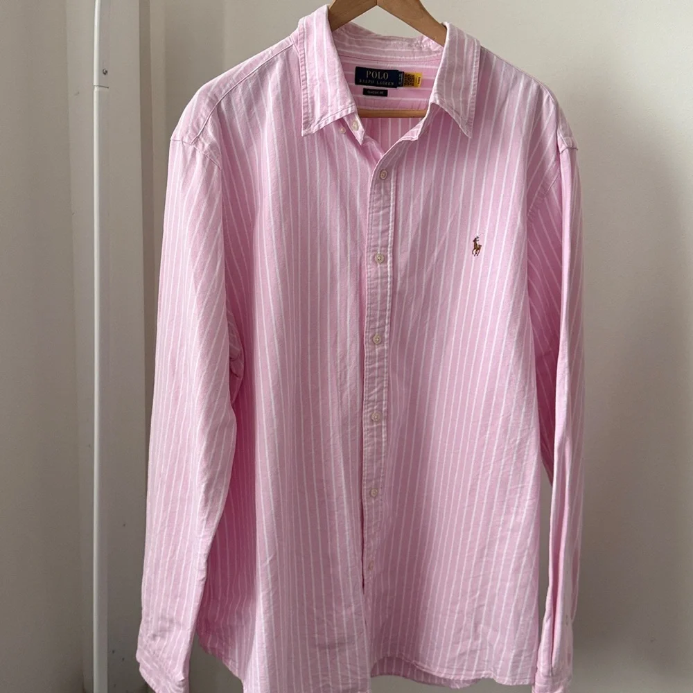 Polo by Ralph Lauren Pink and White Striped Button-Down Shirt - Picture 6 of 16